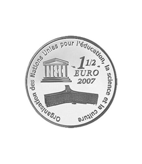 Moneda Francia 1 1/2 euro 2007 Unesco Muralla china