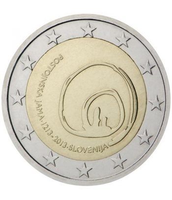 moneda 2 euros Eslovenia 2013 cueva de Postojna.