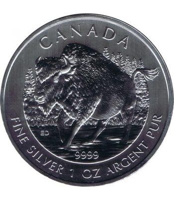 Moneda onza de plata 5$ Canada Bisonte 2013  - 1