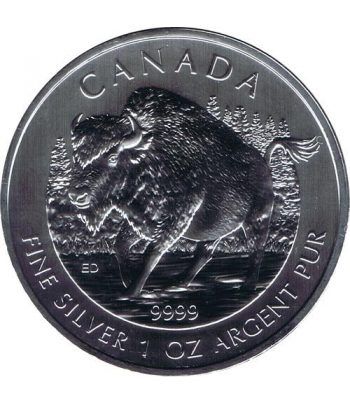 Moneda onza de plata 5$ Canada Bisonte 2013