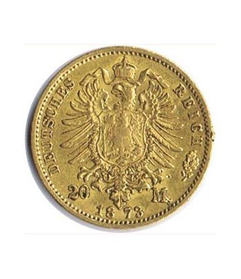 Moneda de oro 20 marcos Alemania 1873. Guillermo I.