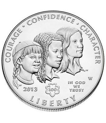 Estados Unidos 1$ de plata Centenario Girl Scouts 2013.