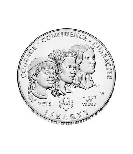 Estados Unidos 1$ de plata Centenario Girl Scouts 2013.