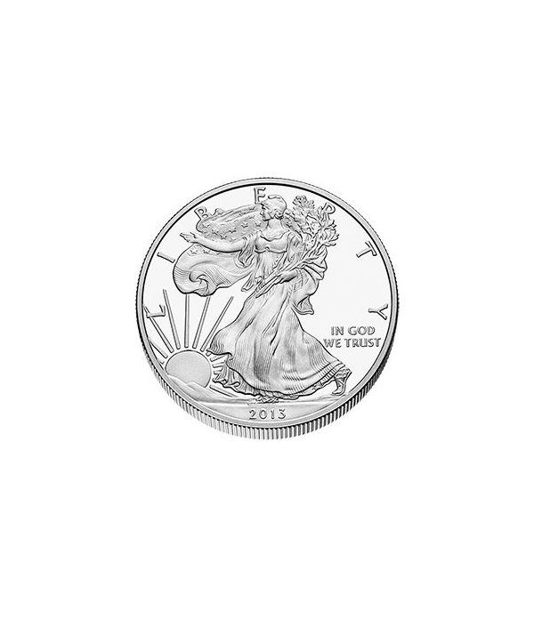 Moneda onza de plata 1$ Estados Unidos Liberty 2013 Proof.  - 6
