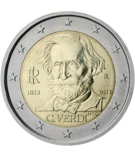 moneda conmemorativa 2 euros Italia 2013. Verdi.