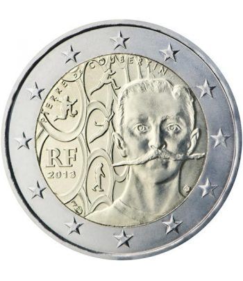 moneda 2 euros Francia 2013 Pierre de Coubertin.