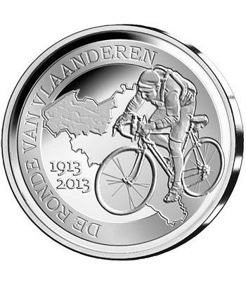 moneda Belgica 10 Euros 2013 Tour de Flandes. Estuche proof.