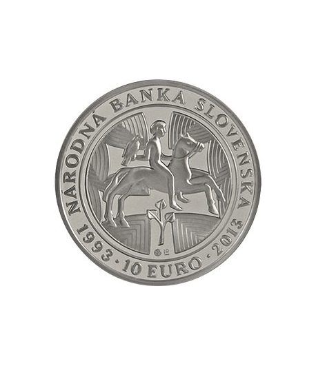 moneda Eslovaquia 10 Euros 2013. 20º Aniv. Banco Nacional.