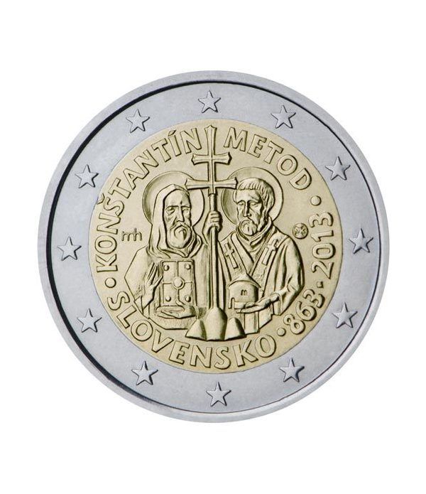 moneda Eslovaquia 2 euros 2013 Constantino y Metodio.