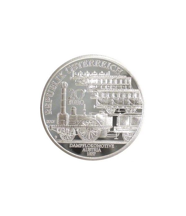 moneda Austria 20 Euros 2007 Trenes austriacos (sin estuche)