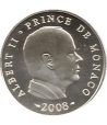 Monaco 5 euros 2008. Principe Alberto II. Plata. Sin estuche.