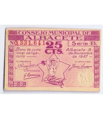 (1937/11/08) 25 cts. Consejo Municipal de Albacete. SC