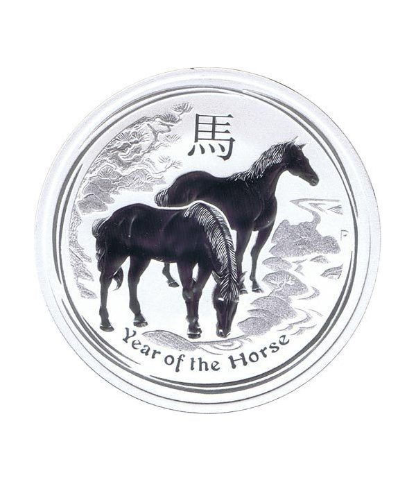 Moneda media onza de plata 1/2$ Australia Lunar 2014 Caballo  - 4