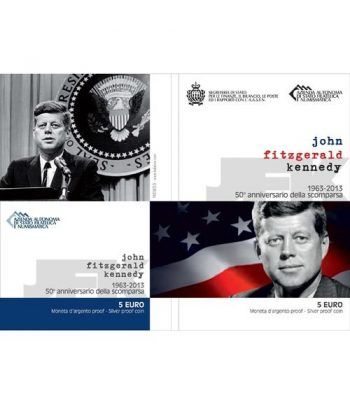 San Marino 5 Euros 2013. John Fitzgerald Kennedy. Plata. Proof.