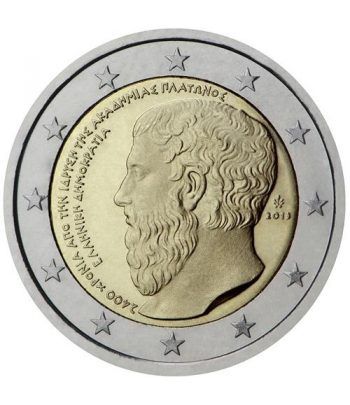 moneda conmemorativa 2 euros Grecia 2013. Platón.