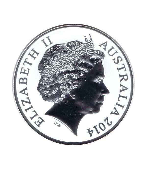 Moneda onza de plata 1$ Australia Canguro 2014  - 2