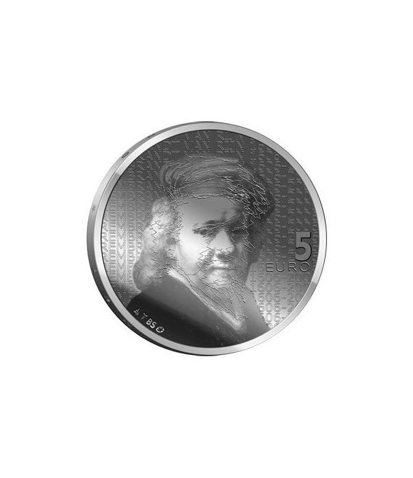 Holanda 5 Euros 2006 400 Aniversario Rembrandt. Plata Proof.