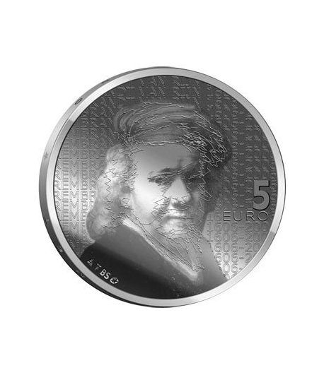 Holanda 5 Euros 2006 400 Aniversario Rembrandt. Plata Proof.