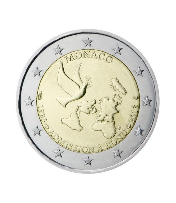 moneda conmemorativa 2 euros Monaco 2013 ONU.