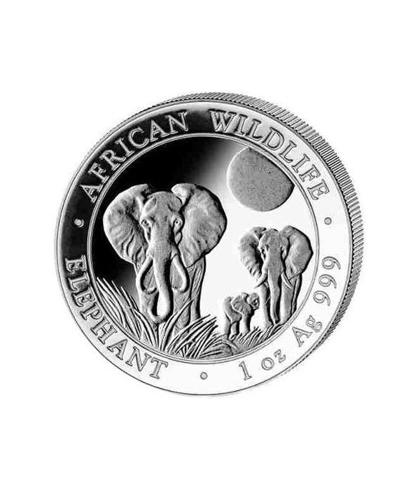 Moneda onza de plata 100 Shilling Somalia Elefante 2014