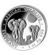 Moneda onza de plata 100 Shilling Somalia Elefante 2014