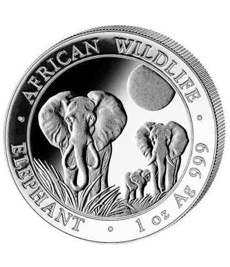 Moneda onza de plata 100 Shilling Somalia Elefante 2014