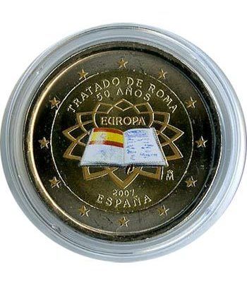 moneda España 2 euros 2007 Tratado de Roma. Color
