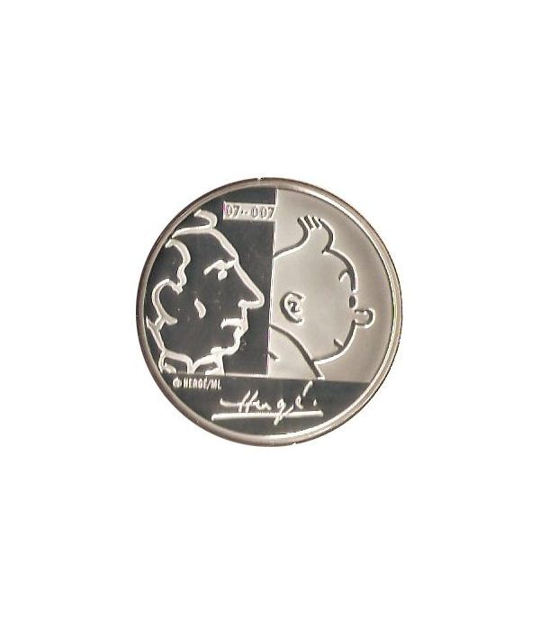 moneda Belgica 20 Euros 2007 Tintin. Plata Proof.  - 6