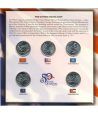 Monedas 1 euro 12 paises y 1/4 dollar USA 2002