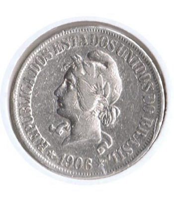 Moneda de plata 500 Reis Brasil 1906.  - 1