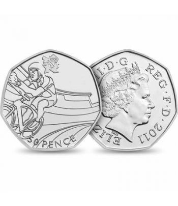 Inglaterra 50 Pence 2011 Olimp. London 2012. Ciclismo. Niquel