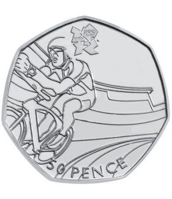 Inglaterra 50 Pence 2011 Olimp. London 2012. Ciclismo. Niquel