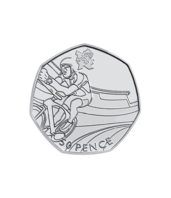 Inglaterra 50 Pence 2011 Olimp. London 2012. Ciclismo. Niquel