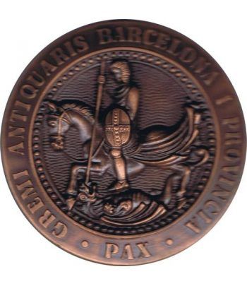 Medalla I Exposición de Anticuarios en Barcelona 1975. Bronce.
