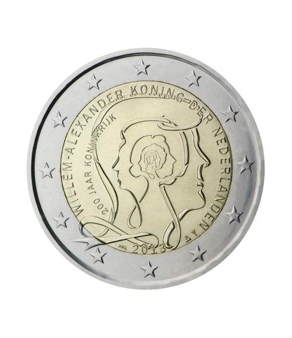 moneda conmemorativa 2 euros Holanda 2013 200 Aniv reino.