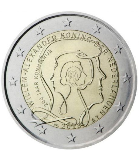 moneda conmemorativa 2 euros Holanda 2013 200 Aniv reino.