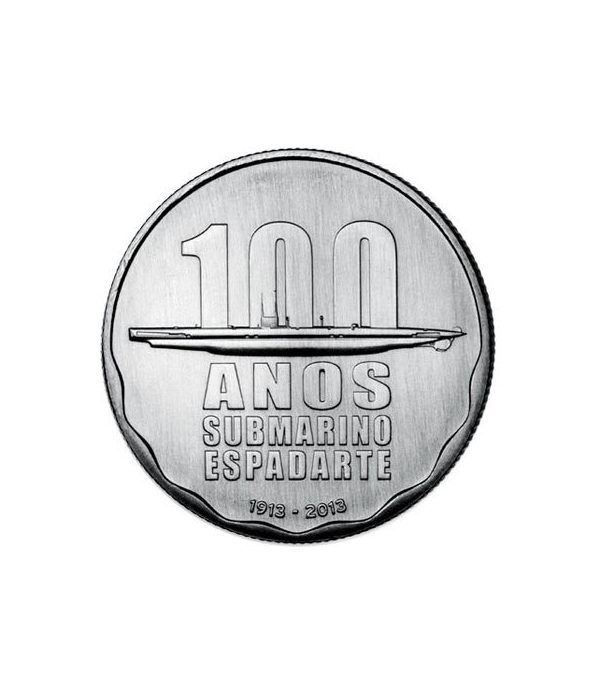 Portugal 2.5 Euros 2013 100 Años Submarino Espadarte.