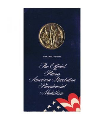 Medalla Bicentenario Revolución americana Illinois 1974 Bronce.