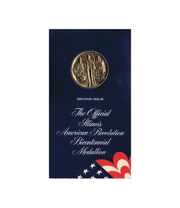 Medalla Bicentenario Revolución americana Illinois 1974 Bronce.