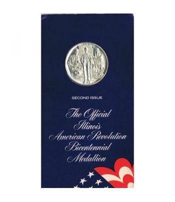 Medalla Bicentenario Revolución americana Illinois 1974 Niquel.