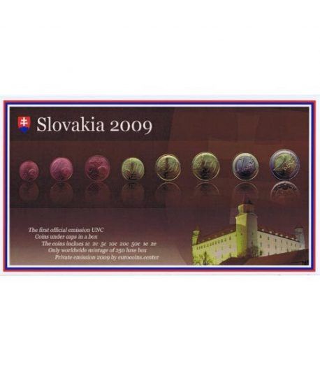 Cartera oficial euroset Eslovaquia 2009. Estuche madera.