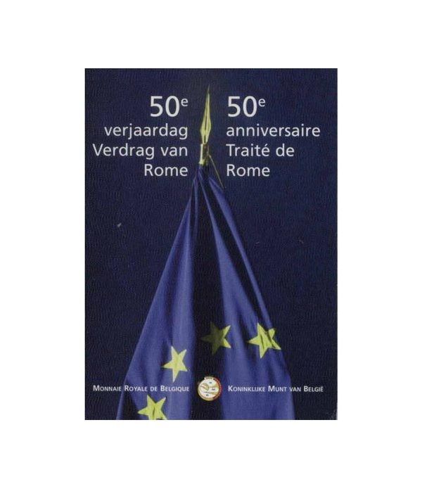 moneda Bélgica 2 euros 2007 Tratado de Roma. Estuche.