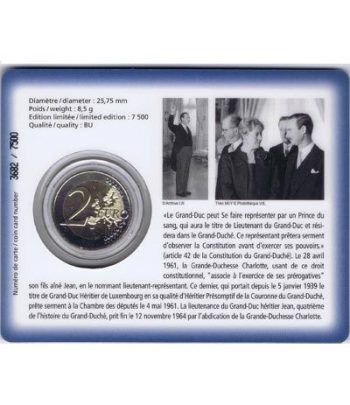 moneda conmemorativa 2 euros Luxemburgo 2011. Estuche