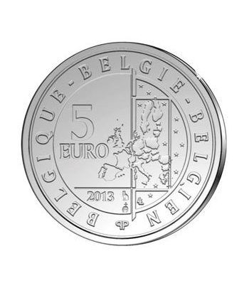moneda Belgica 5 Euros 2013 75 Aniversario Spirou. Color.