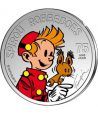 moneda Belgica 5 Euros 2013 75 Aniversario Spirou. Color.