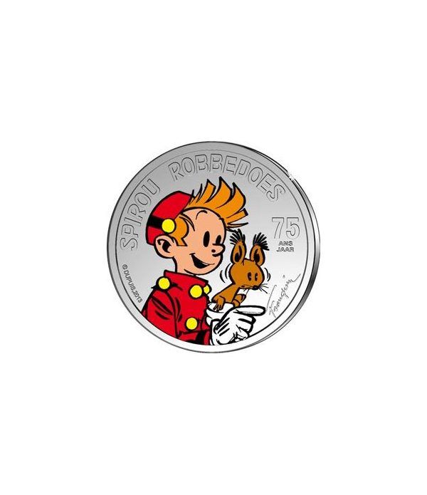 moneda Belgica 5 Euros 2013 75 Aniversario Spirou. Color.