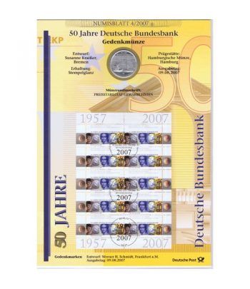 moneda Alemania 10 Euros 2007 J. Numisblatt 4/2007.  - 1