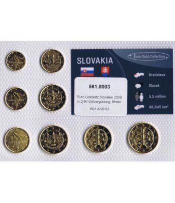 Cartera oficial euroset Eslovaquia 2009. Chapada en oro.