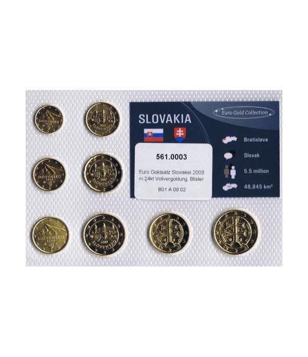 Cartera oficial euroset Eslovaquia 2009. Chapada en oro.