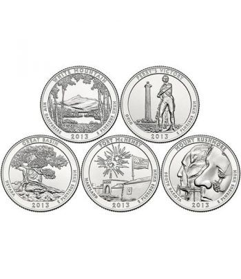 E.E.U.U. 1/4$ 2013 Parques Nacionales (5 monedas) ceca D  - 2
